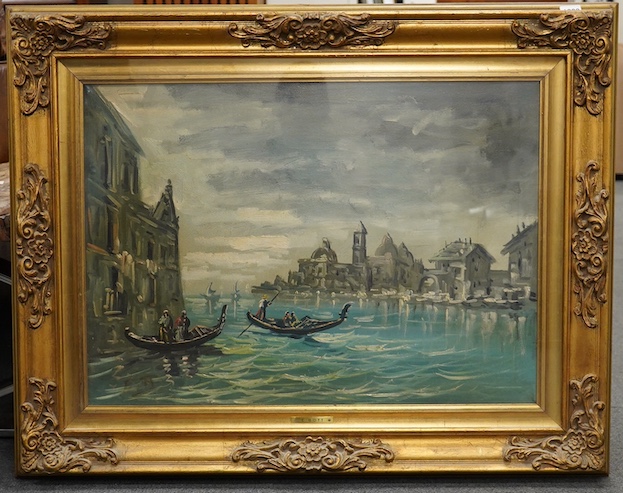 Emil Bott, oil on canvas, View of Venice, initialled, 49 x 68cm, Condition - good